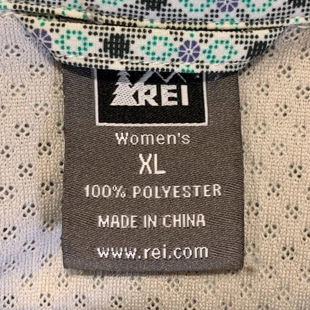 REI Co-op Sahara‎ Button Up Outdoor Short Sleeve Shirt in Asphalt Floral Size XL - Picture 7 of 10